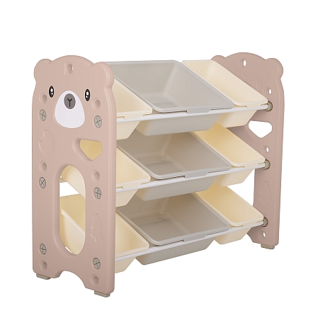 Стеллаж Pituso для игрушек с ящиками Балу,3 яруса,Beige/Бежевый NSNJ-0001-4-2-Beige купить — фото 1
