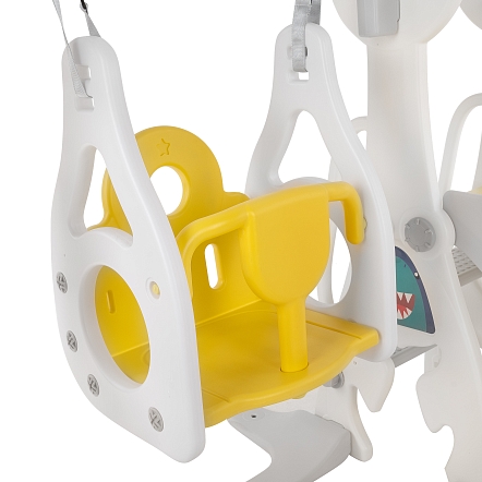 Горка-Комплекс Pituso Shark (горка,качели,баскет.кольцо) White/Белый-синий UN-DW03-white купить — фото 7