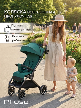 Прогулочная коляска Pituso Wicki PU Emerald/Изумруд ABF2022/Emerald