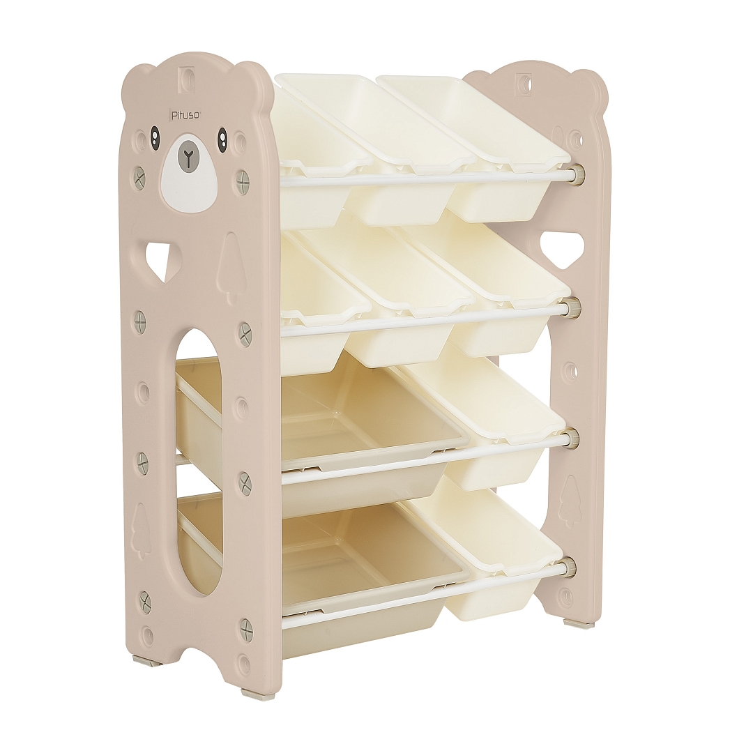 Стеллаж для игрушек с ящиками Pituso Балу,4 яруса 67*33*85 Beige/Бежевый NSNJ-0001-4-3-Beige купить — фото 1