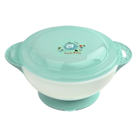 Тарелка Pituso детская на присоске с крышкой 400 мл Mint (Мятный) KD88661 купить — фото 1
