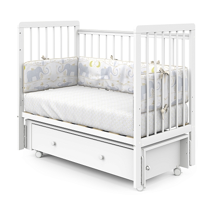 Кровать детская Pituso TINY ящик-маятник/колесо купить — фото 5