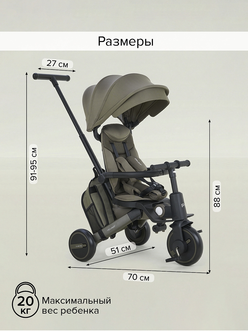 Велосипед Pituso трехколесный Leve Pro складной/сумка T8 PLUS купить — фото 31