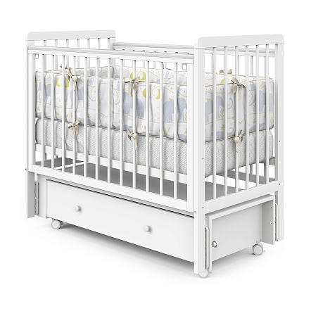 Кровать детская Pituso TINY ящик-маятник/колесо купить — фото 4