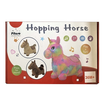 Прыгуны-животные Pituso Единорог, pvc, плюш.чехол, насос, муз. GS015 Multicolor купить — фото 2