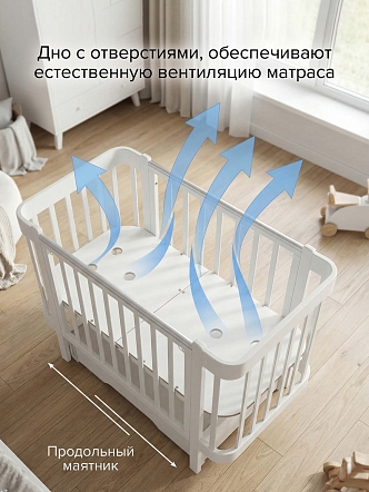 Кровать Pituso Olivia + маятник/ящик/автостенка/колесо 120*60 см Pit-103 купить — фото 12