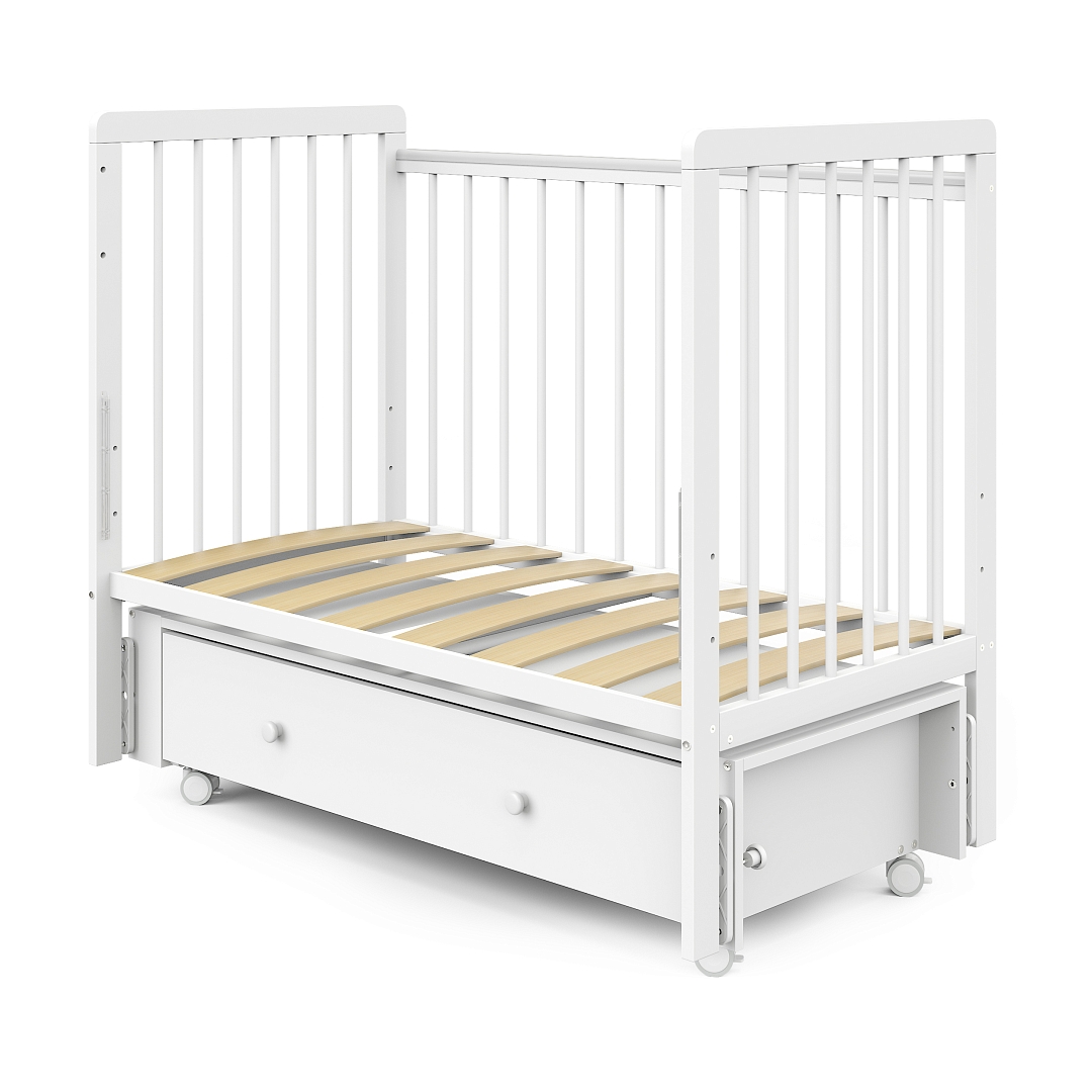 Кровать детская Pituso TINY ящик-маятник/колесо купить — фото 6