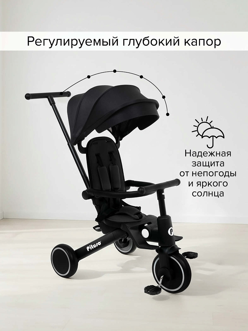 Велосипед трехколесный Pituso Leve Pro складной c сумкой T8 PLUS купить — фото 20