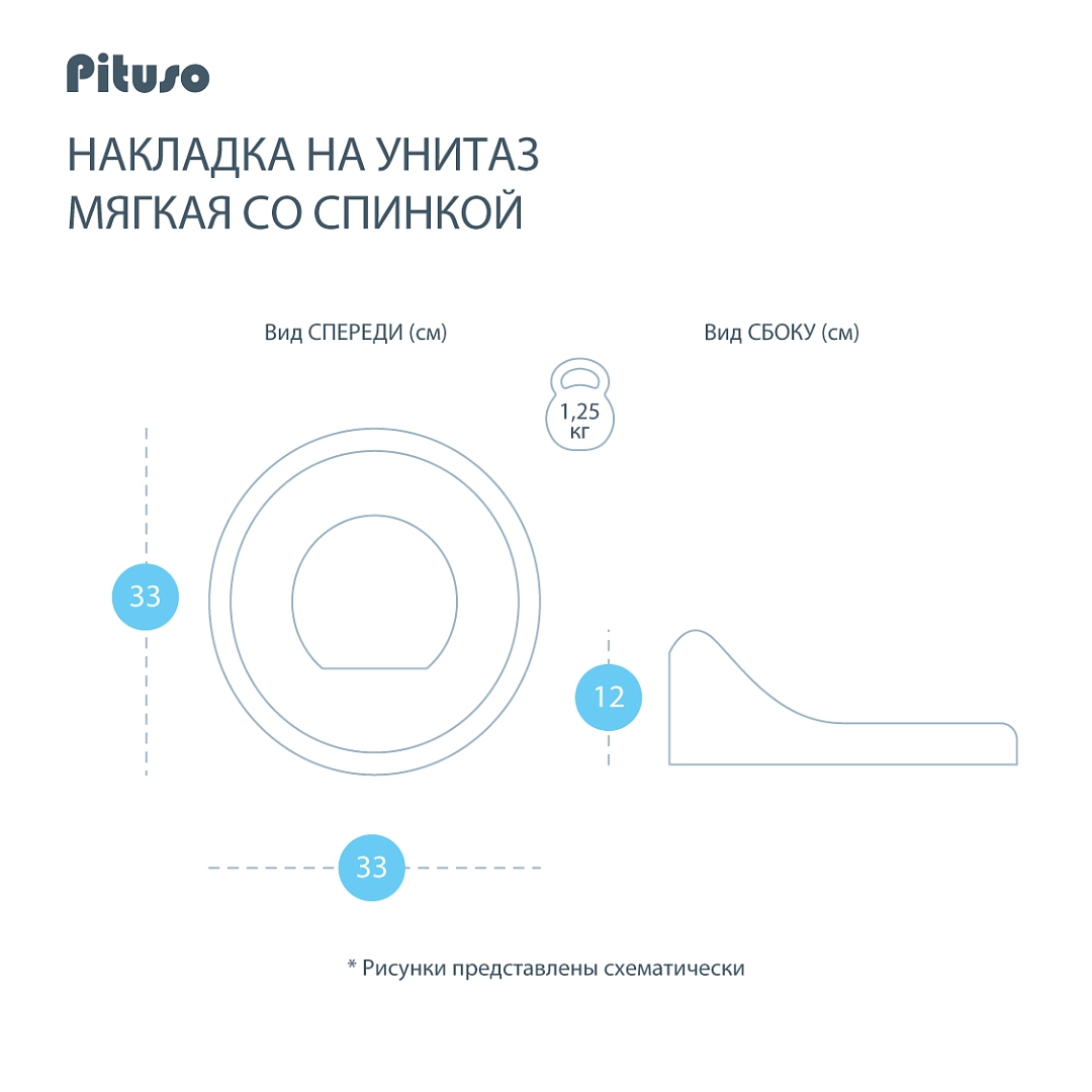 Накладка на унитаз Pituso мягкая со спинкой FG323 купить — фото 5