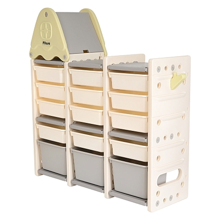 Стеллаж Pituso для игрушек Домик Green/Серый-белый-фисташка FE-SN-SW004-green купить — фото 3