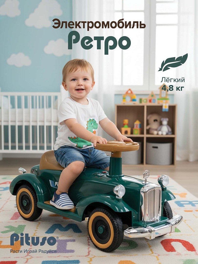 Электроквадроцикл Pituso Ретро 6V/4.5Ah,20W*1 2700003-4P купить — фото 18