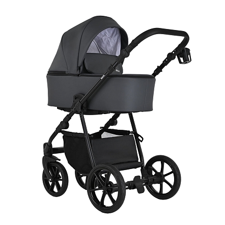 Коляска Pituso 2 в1 Tossa короб+прогулка Кожа/Dark Grey TS/25/4