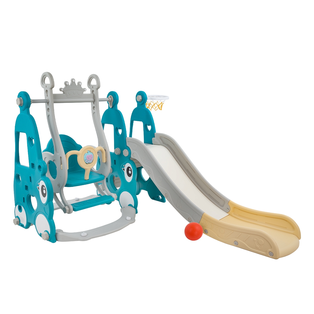 Горка-комплекс Pituso Няшка (горка/качели/баскет.кольцо) Green/Зеленый YYSB965-green купить — фото 1