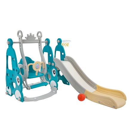 Горка-комплекс Pituso Няшка (горка/качели/баскет.кольцо) Green/Зеленый YYSB965-green купить — фото 1