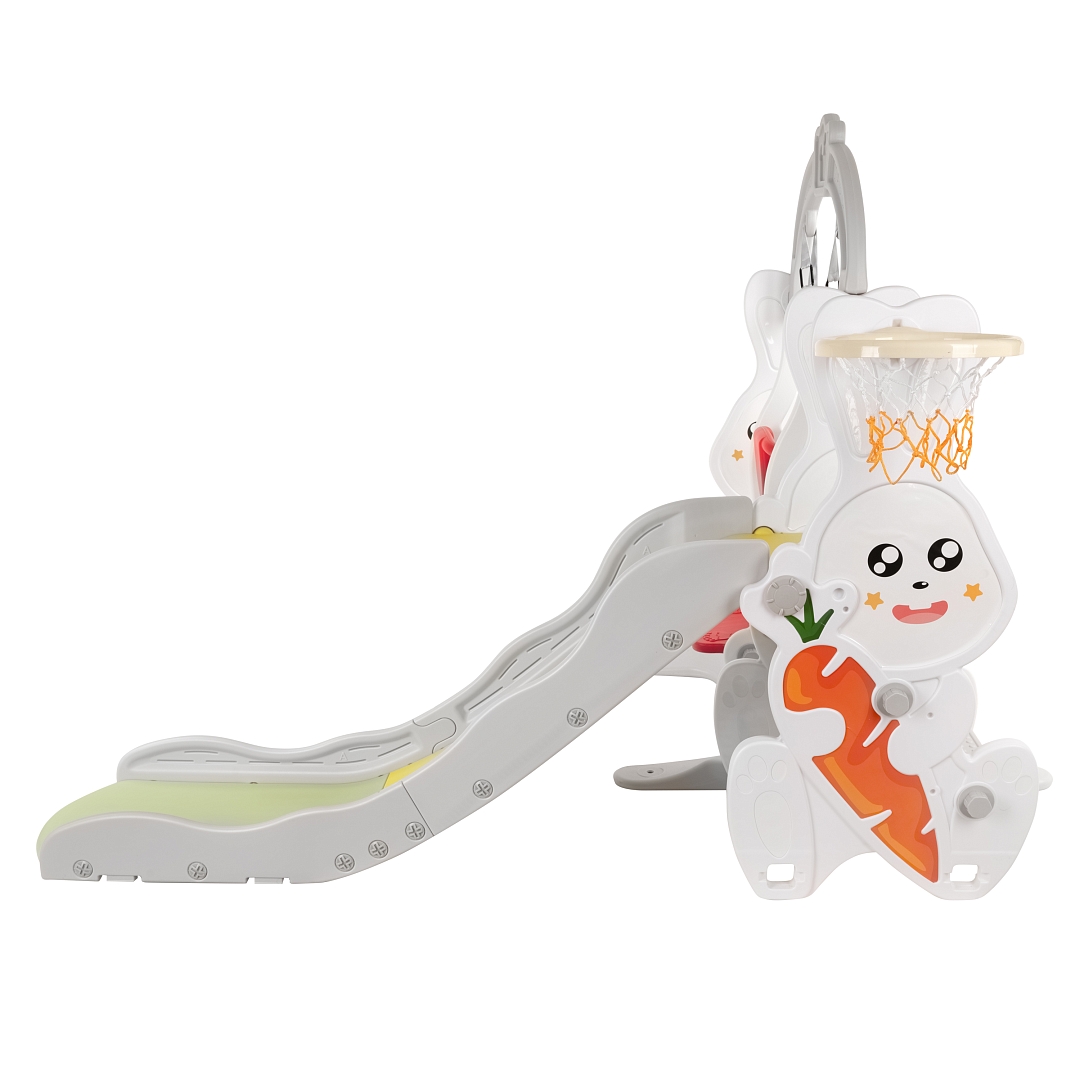 Горка-Комплекс Pituso Rabit (горка,качели,баскет.кольцо) White/Белый UN-DW02-white купить — фото 2