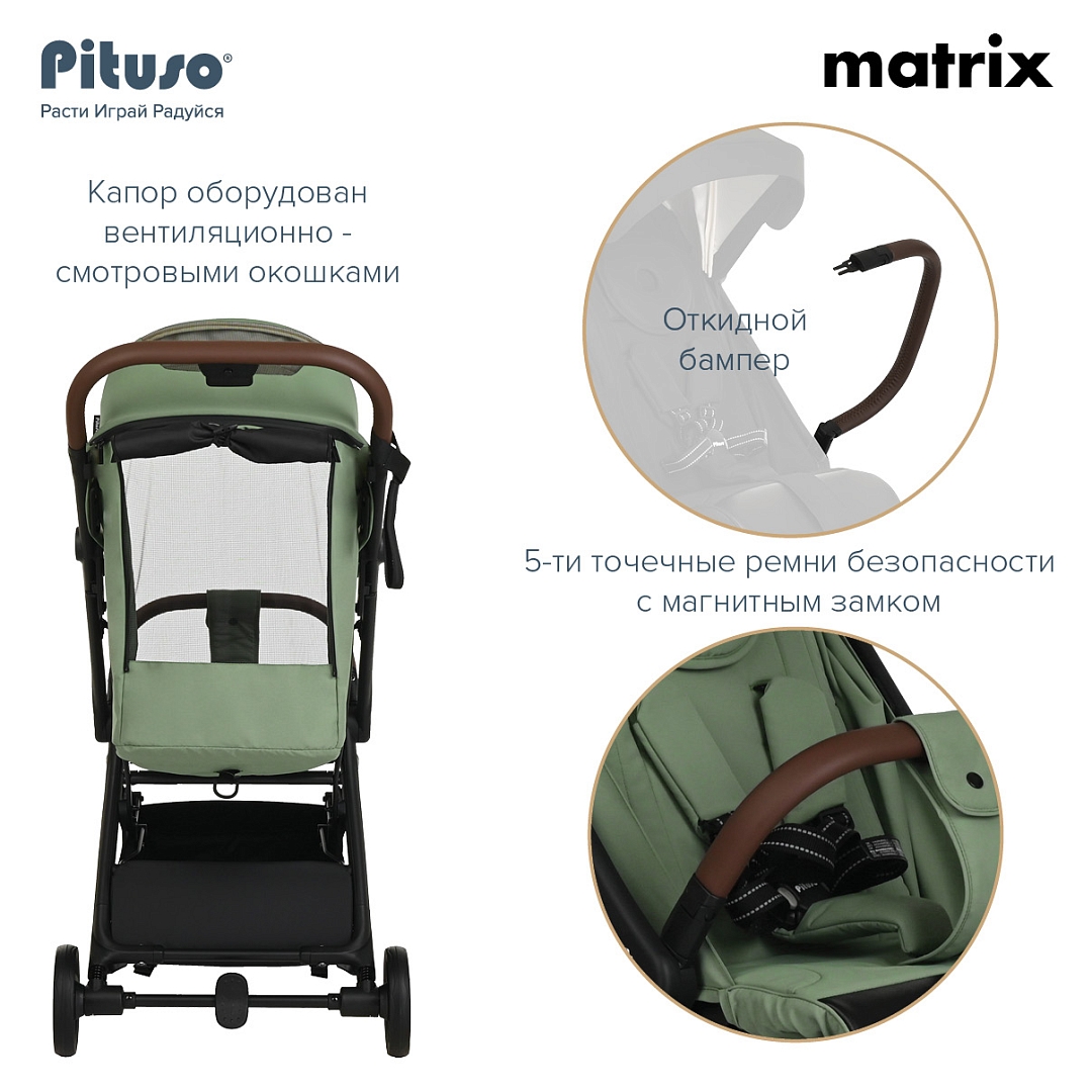 Прогулочная коляска Pituso Matrix чехол на ножки PU купить — фото 20