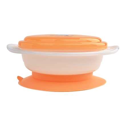 Тарелка Pituso детская на присоске с крышкой 270 мл Orange (Оранжевый)