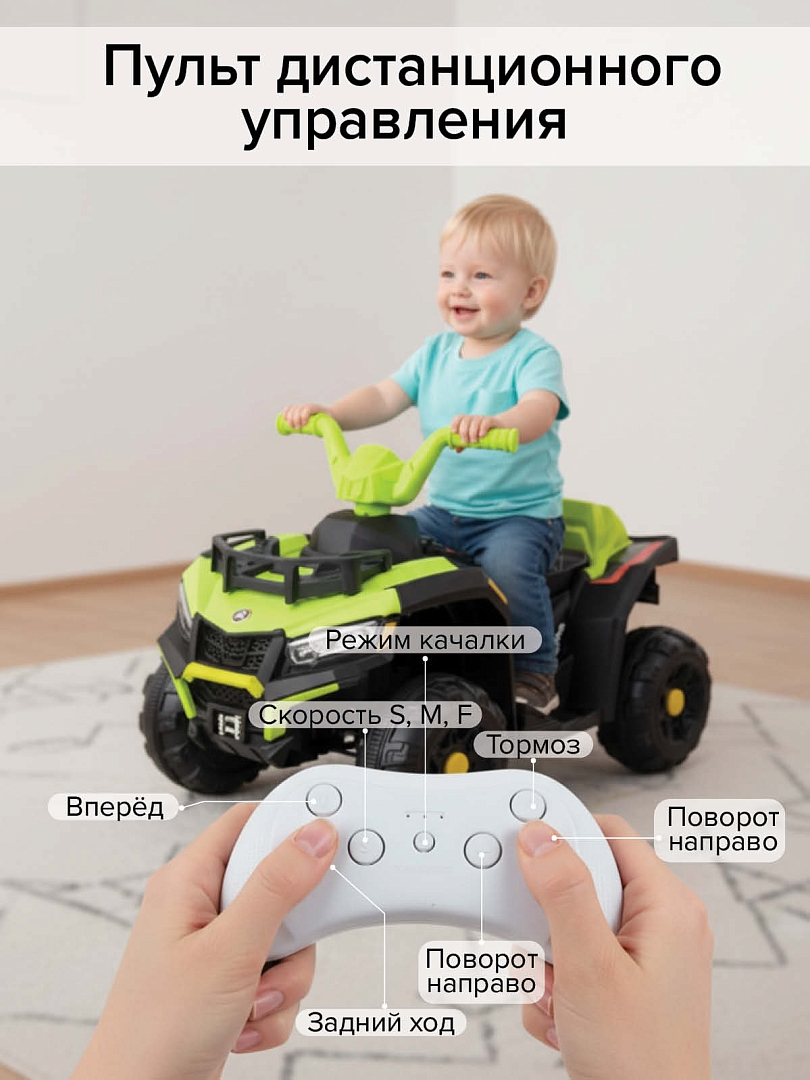 Электроквадроцикл Pituso 6V/7Ah_20W*1 колеса пласт,свет,муз c П/У 2390029B купить — фото 17