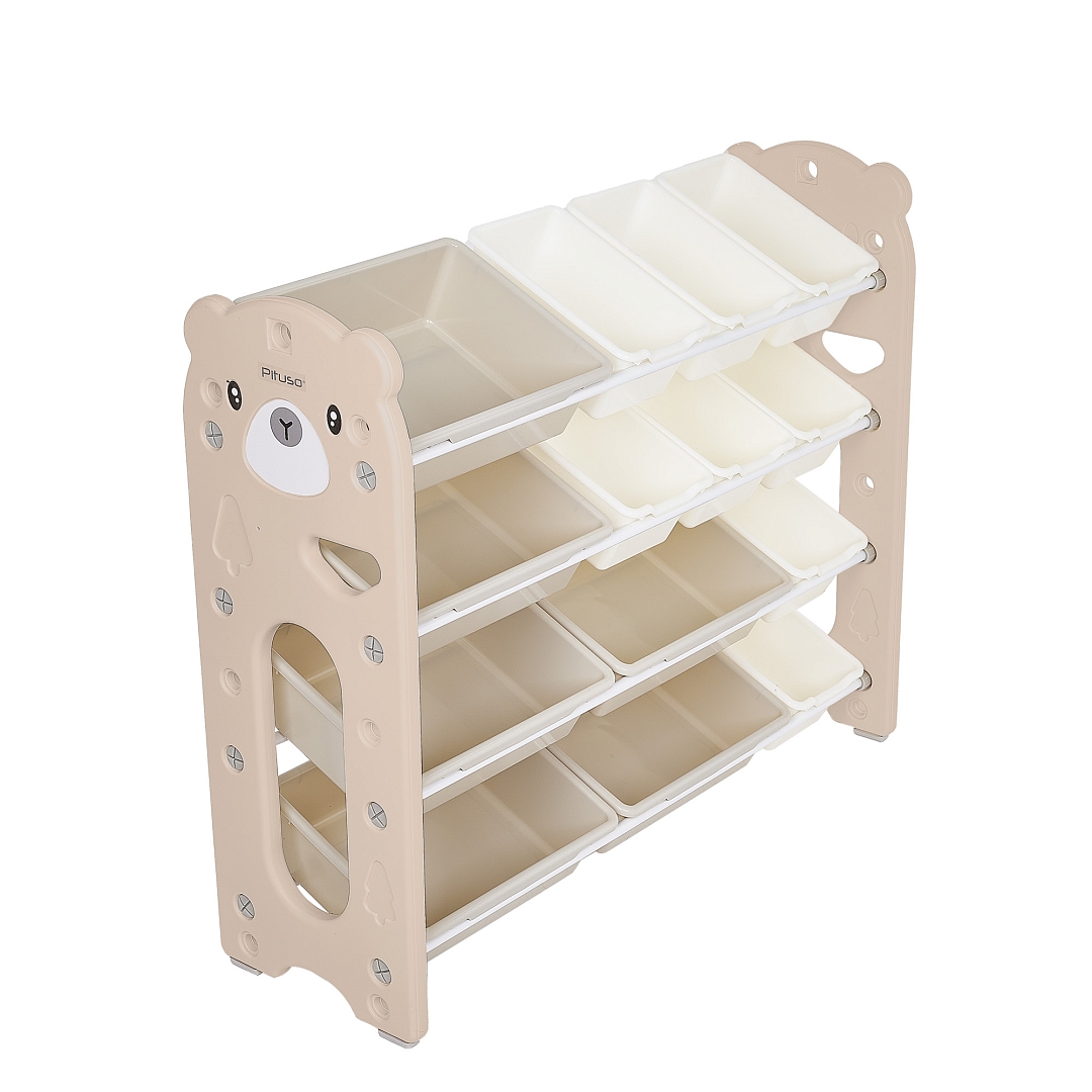 Стеллаж для игрушек с ящиками Pituso Балу,4 яруса 105*33*85 Beige/Бежевый NSNJ-0001-4-5-Beige купить — фото 5