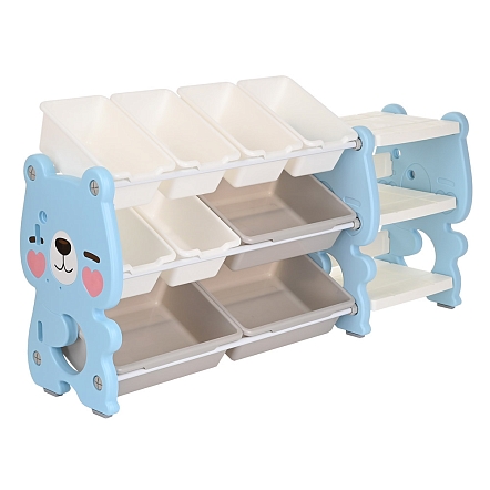 Стеллаж Pituso для игрушек с ящиками Медвежонок 3 полки Blue/Голубой