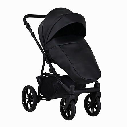 Коляска Pituso 2 в1 Tossa короб+прогулка Кожа/Black TS/25/1