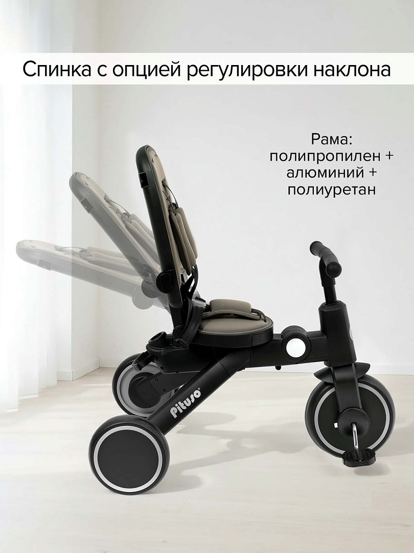 Велосипед трехколесный Pituso Leve Pro складной c сумкой T8 PLUS купить — фото 22