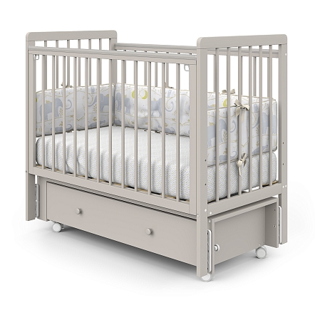 Кровать детская Pituso TINY ящик-маятник/колесо купить — фото 1