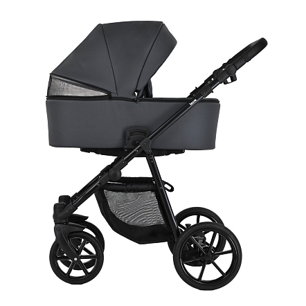 Коляска Pituso 2 в1 Tossa короб+прогулка Кожа/Dark Grey TS/25/4