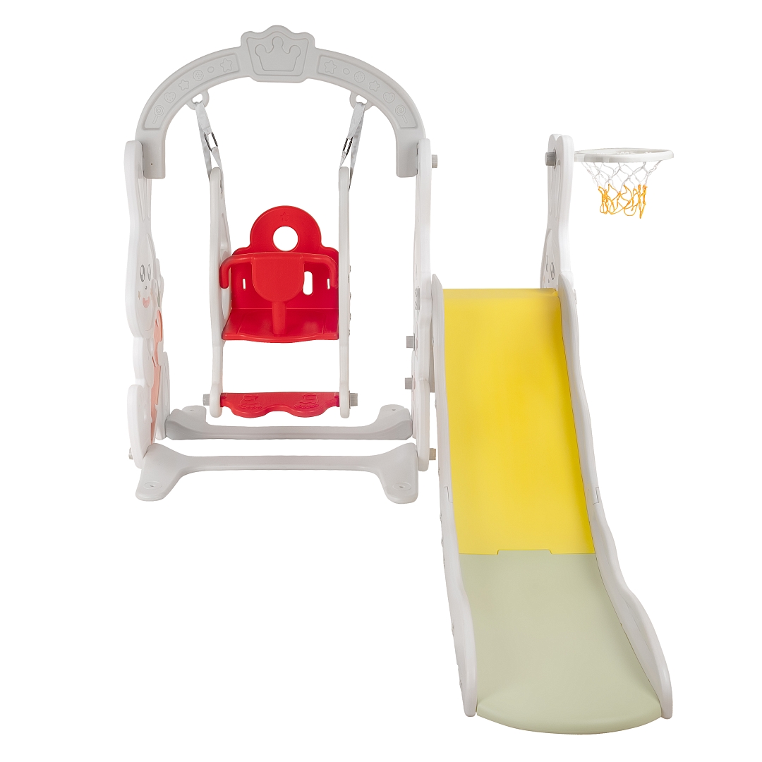 Горка-Комплекс Pituso Rabit (горка,качели,баскет.кольцо) White/Белый UN-DW02-white купить — фото 3