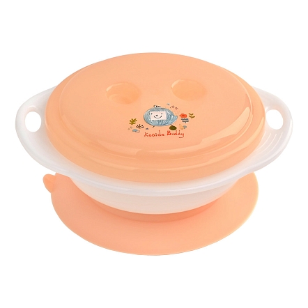 Тарелка Pituso детская на присоске с крышкой 270 мл Orange (Оранжевый)