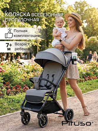 Прогулочная коляска Pituso Wicki PU Cappuccino/Капучино  ABF2022/Cappuccino
