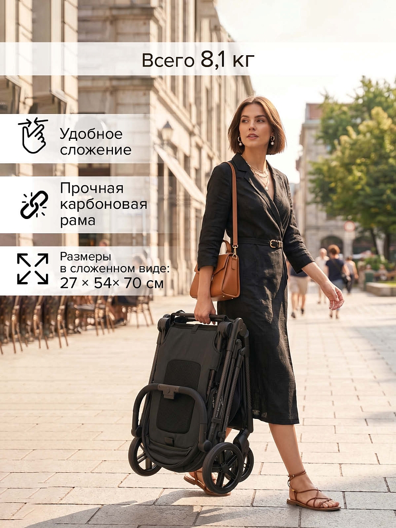 Коляска детская Pituso CARBON RX (прогулочная) X-666 купить — фото 40
