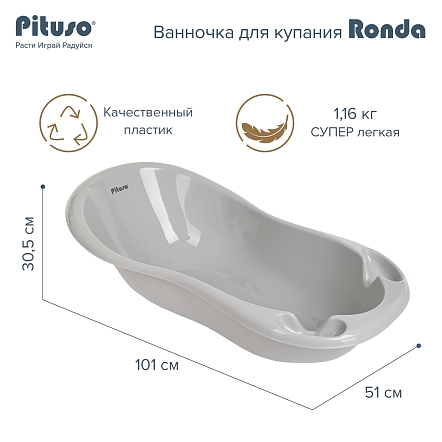 Ванночка для купания Pituso Ronda слив/термометр 101 см  купить — фото 7