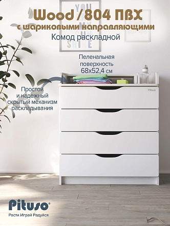 Комод раскладной Pituso Wood 80/4 ПВХ  с шарик. направ., 4 ящика купить — фото 8