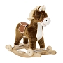 Качалка-Лошадка Pituso с колесами, мягконаб.,муз., Коричневый с белым WJ-101 купить — фото 1