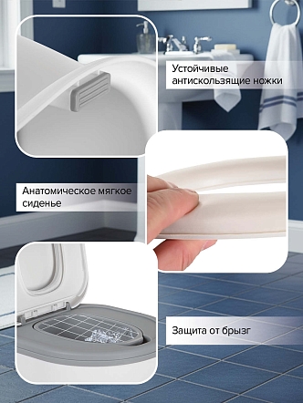 Детский горшок Pituso Мини Унитаз музыкальный FG3331-Grey купить — фото 17