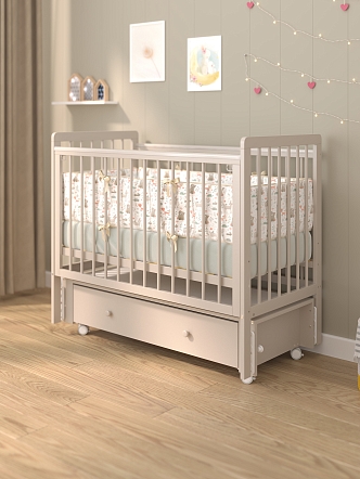 Кровать детская Pituso TINY ящик-маятник/колесо купить — фото 9