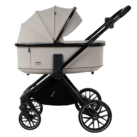 Коляска 2 в1 Pituso Mayla Plus короб+прогулка Beige/Black MPLS/555-Beige