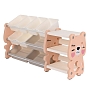 Стеллаж Pituso для игрушек с ящиками Медвежонок 3 полки Pink/Персик