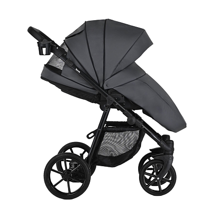 Коляска Pituso 2 в1 Tossa короб+прогулка Кожа/Dark Grey TS/25/4