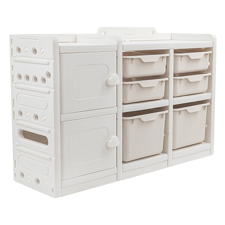 Стеллаж Pituso для игрушек с ящиками Simple Beige/Бежевый YYS806-4-beige купить — фото 1