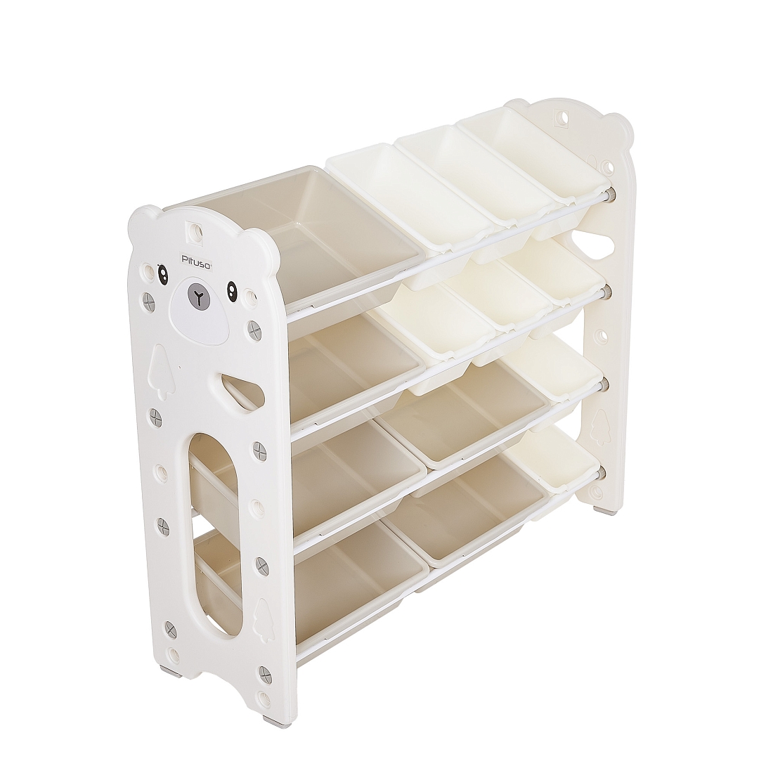 Стеллаж для игрушек с ящиками Pituso Балу,4 яруса 105*33*85 White/Белый NSNJ-0001-1-5-White купить — фото 5