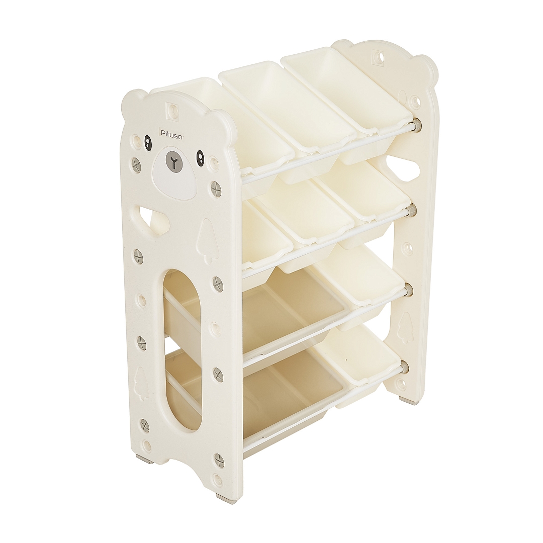 Стеллаж для игрушек с ящиками Pituso Балу,4 яруса 67*33*85 White/Белый NSNJ-0001-1-3-White купить — фото 5