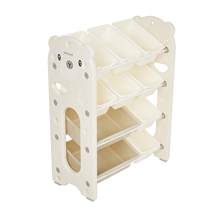 Стеллаж для игрушек с ящиками Pituso Балу,4 яруса 67*33*85 White/Белый NSNJ-0001-1-3-White купить — фото 5