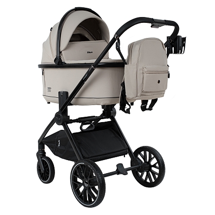 Коляска 2 в1 Pituso Mayla Plus короб+прогулка Beige/Black MPLS/555-Beige