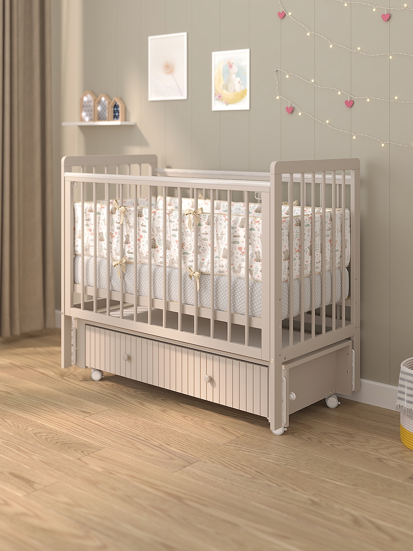 Кровать Pituso детская TINY(RF) ящик-маятник/колесо TINY(RF) купить — фото 7