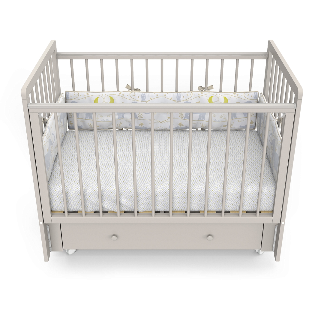 Кровать детская Pituso TINY ящик-маятник/колесо купить — фото 5