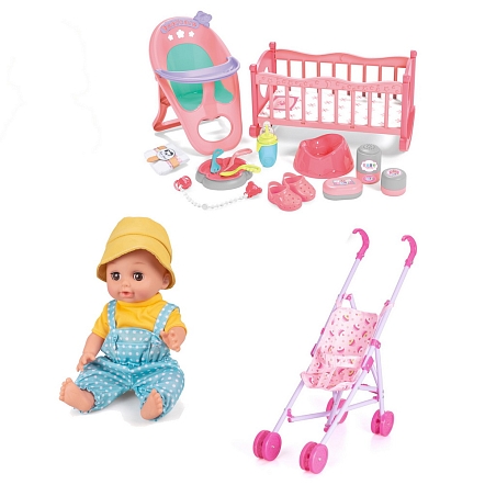 Набор Pituso Пупс с аксессуарами+кроватка+коляска+стул HW22018542 купить — фото 7