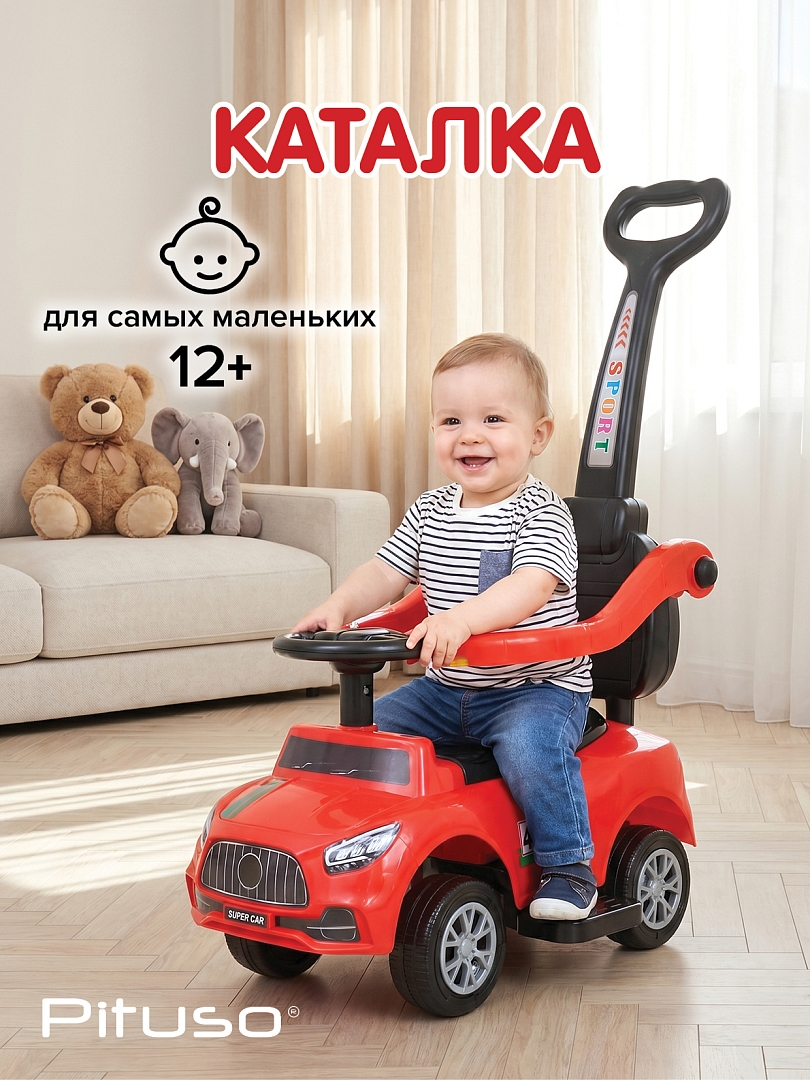 Каталка Pituso Ridey с бамп/с ручкой (муз, подсв) CJ-509T купить — фото 14