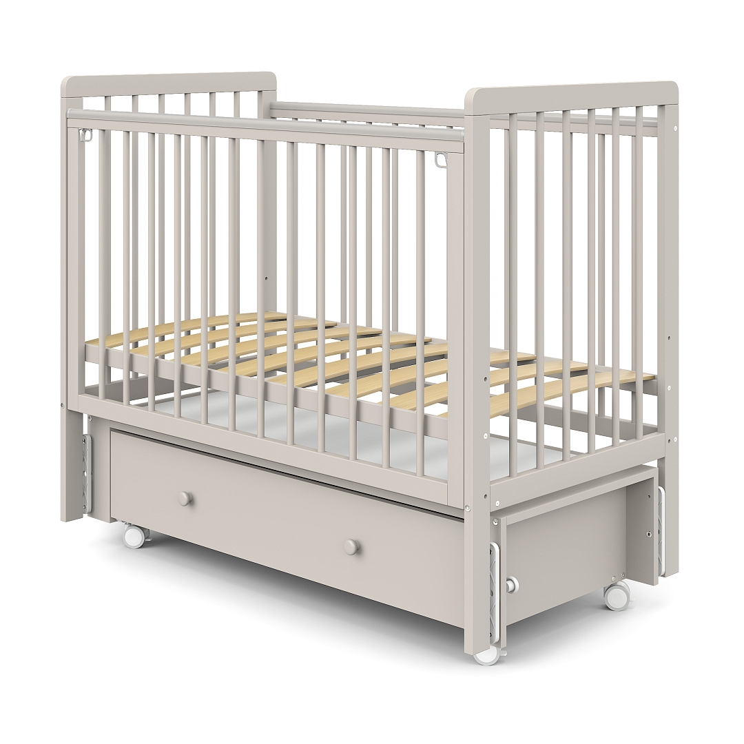 Кровать детская Pituso TINY ящик-маятник/колесо купить — фото 7